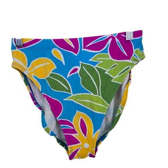 La Blanca Tropi-Flage 3 Piece Tankini Set Top High Waist Bottom Skirt Size 10/M - Picture 4 of 13